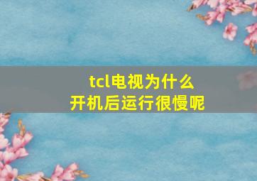 tcl电视为什么开机后运行很慢呢