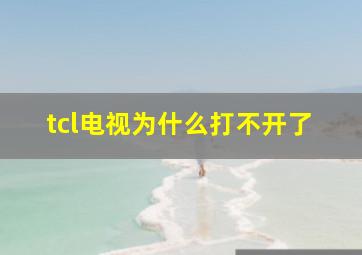 tcl电视为什么打不开了