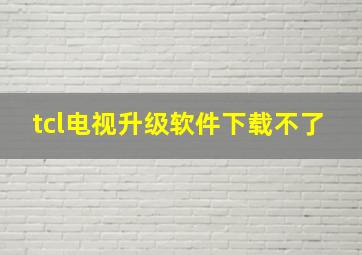 tcl电视升级软件下载不了