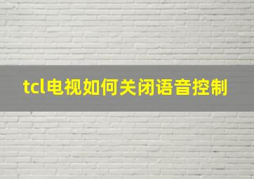 tcl电视如何关闭语音控制