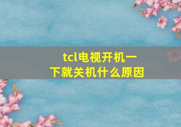 tcl电视开机一下就关机什么原因