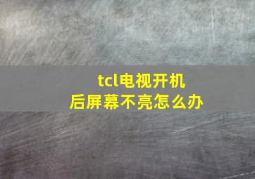 tcl电视开机后屏幕不亮怎么办