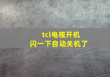 tcl电视开机闪一下自动关机了