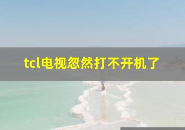 tcl电视忽然打不开机了