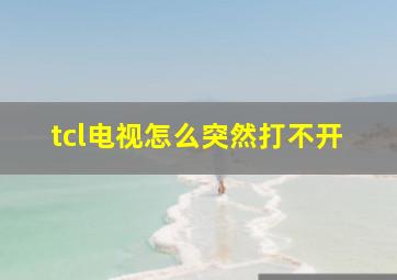 tcl电视怎么突然打不开