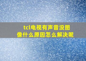 tcl电视有声音没图像什么原因怎么解决呢