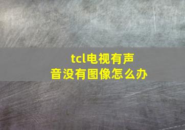 tcl电视有声音没有图像怎么办