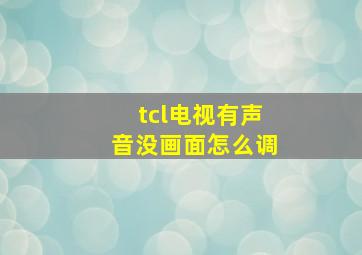 tcl电视有声音没画面怎么调