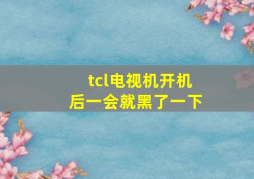 tcl电视机开机后一会就黑了一下