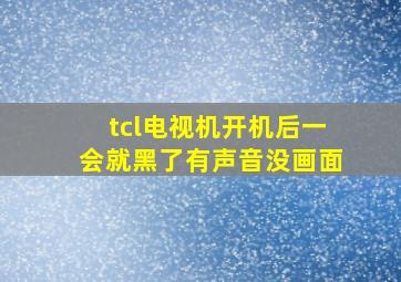 tcl电视机开机后一会就黑了有声音没画面