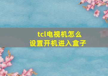 tcl电视机怎么设置开机进入盒子