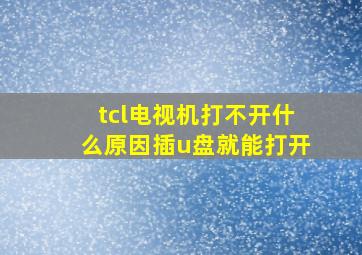 tcl电视机打不开什么原因插u盘就能打开