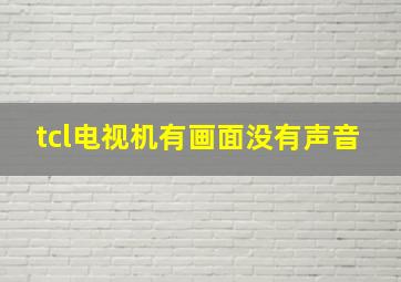 tcl电视机有画面没有声音