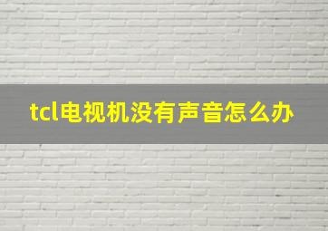 tcl电视机没有声音怎么办