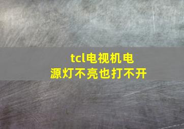 tcl电视机电源灯不亮也打不开