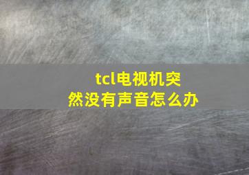 tcl电视机突然没有声音怎么办