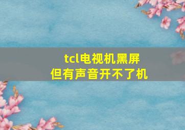 tcl电视机黑屏但有声音开不了机