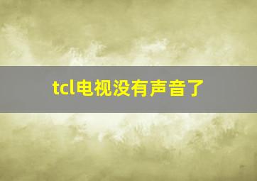 tcl电视没有声音了