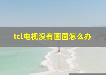 tcl电视没有画面怎么办