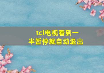 tcl电视看到一半暂停就自动退出