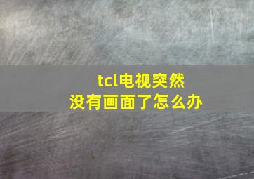 tcl电视突然没有画面了怎么办