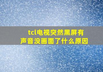 tcl电视突然黑屏有声音没画面了什么原因