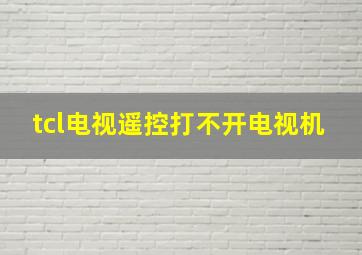 tcl电视遥控打不开电视机