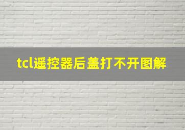 tcl遥控器后盖打不开图解