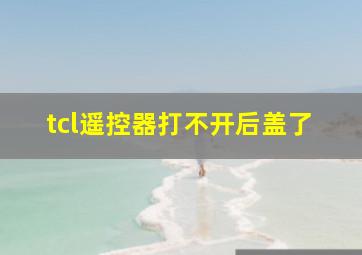 tcl遥控器打不开后盖了