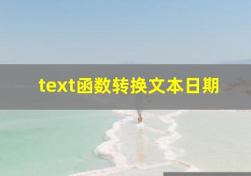 text函数转换文本日期