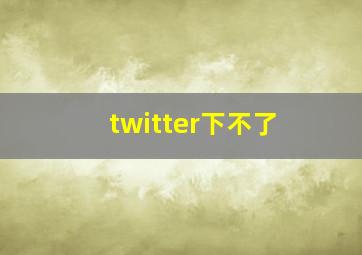 twitter下不了