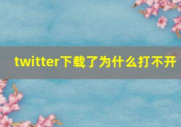 twitter下载了为什么打不开