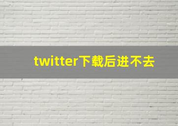 twitter下载后进不去