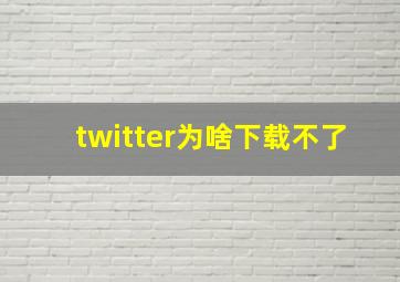 twitter为啥下载不了