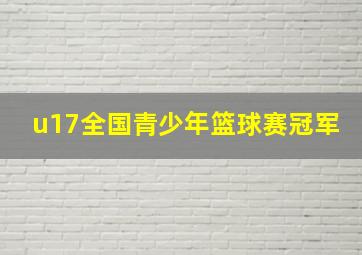 u17全国青少年篮球赛冠军