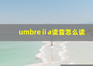 umbreⅱa读音怎么读