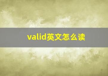 valid英文怎么读