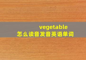 vegetable怎么读音发音英语单词