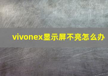 vivonex显示屏不亮怎么办