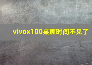 vivox100桌面时间不见了