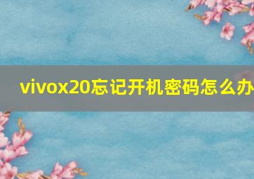 vivox20忘记开机密码怎么办