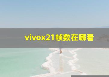 vivox21帧数在哪看