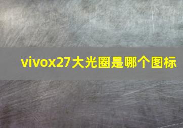 vivox27大光圈是哪个图标