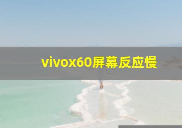 vivox60屏幕反应慢