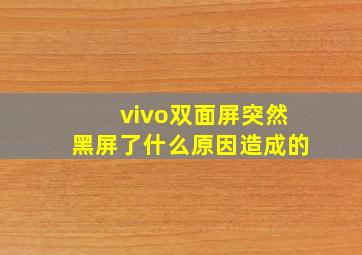 vivo双面屏突然黑屏了什么原因造成的