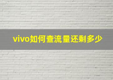 vivo如何查流量还剩多少