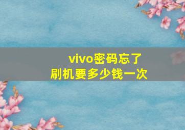 vivo密码忘了刷机要多少钱一次