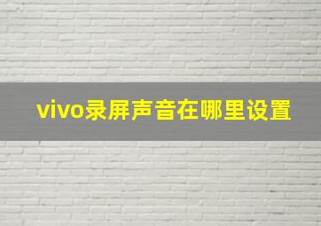 vivo录屏声音在哪里设置