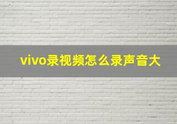 vivo录视频怎么录声音大