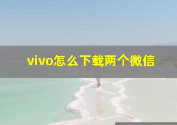 vivo怎么下载两个微信